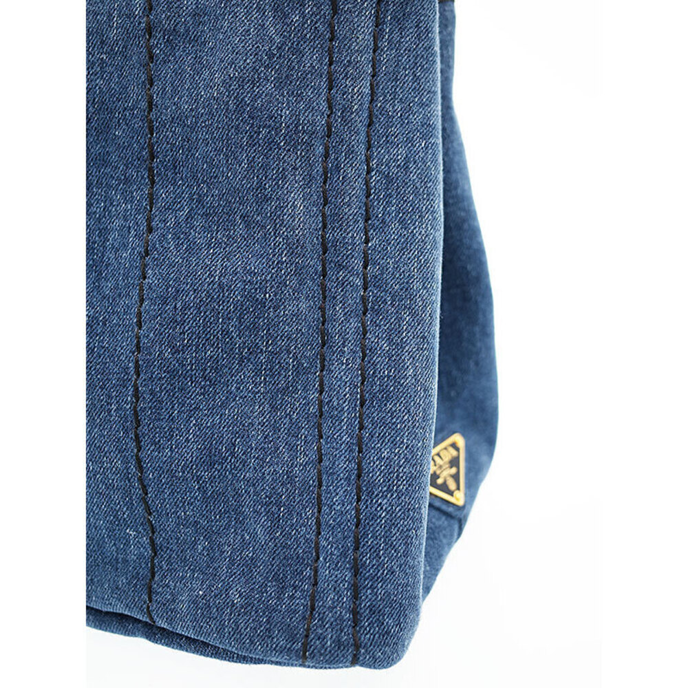 Prada Canapa Convertible 2way Tote Shoulder Bag Denim Blue - Picture 4 of 9